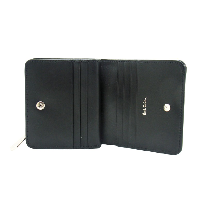 Paul Smith Swirl Stripe Slots Women's Bi-Fold Wallet, Black, Black