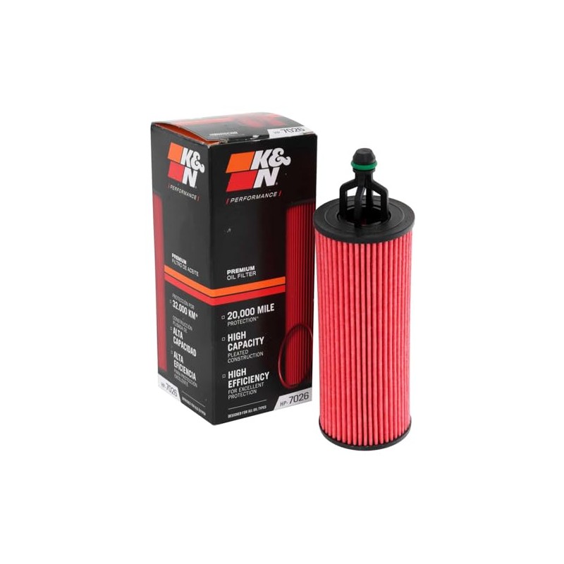 K&N Filtro de Aceite Premium HP-7026 para Chrysler Dodge Jeep