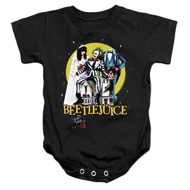 Popfunk Beetlejuice Poster Revisited Unisex Infant Snap Suit for Baby, 18 Months, Black