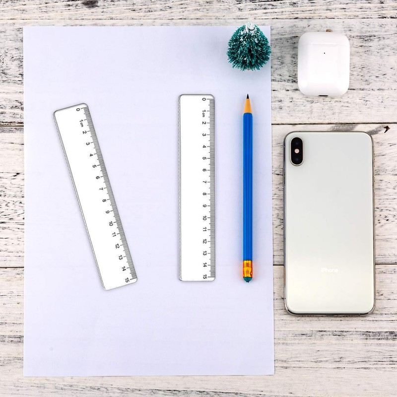 Pack of 5 Rulers 15 cm, Plastic Ruler Children Primary