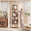 BACEKOLL Rotating Bookshelf Tower, 6 Tier Spinning Book Shelf, Wood