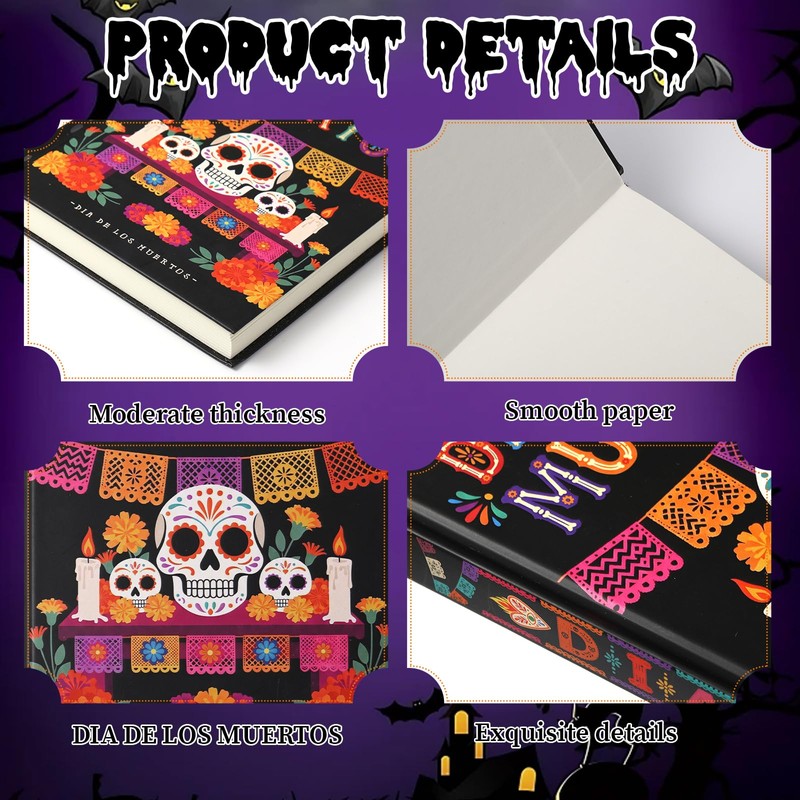 3 Pcs Day of the Dead Halloween Decor Books