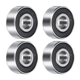 sourcing map 1603-2RS Deep Groove Ball Bearing, 4pcs 8mm x 22mm x 7mm Hign Carbon Chrome Steel Z2 Double Rubber Sealed Bearing (P6)
