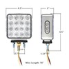 Partsam 2pcs Dual Revolution Amber/Red/Blue Square Double Face 38 Diode