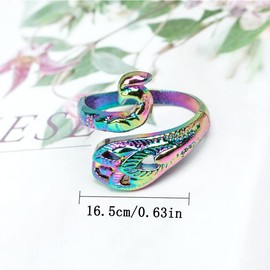 ZESION 8 Adjustable Peacock Crochet Rings, Knitting Rings Wool Guide Finger Holder for Quilting Sewing Crafts DIY Hand Knitting Tools/Dripping Oil