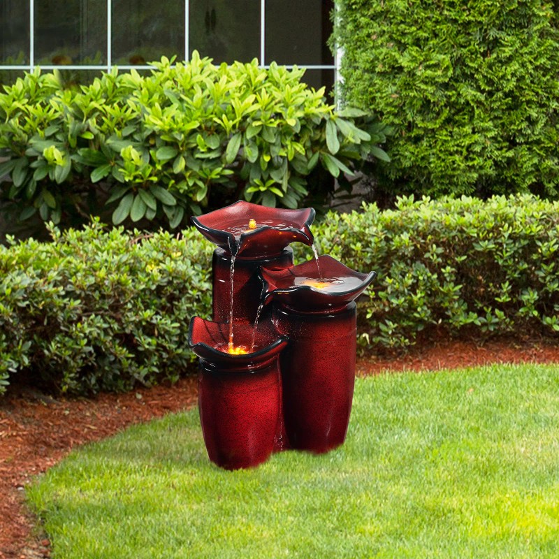 Teamson Home 20" 3-Tier Water Fountain with LED Lights