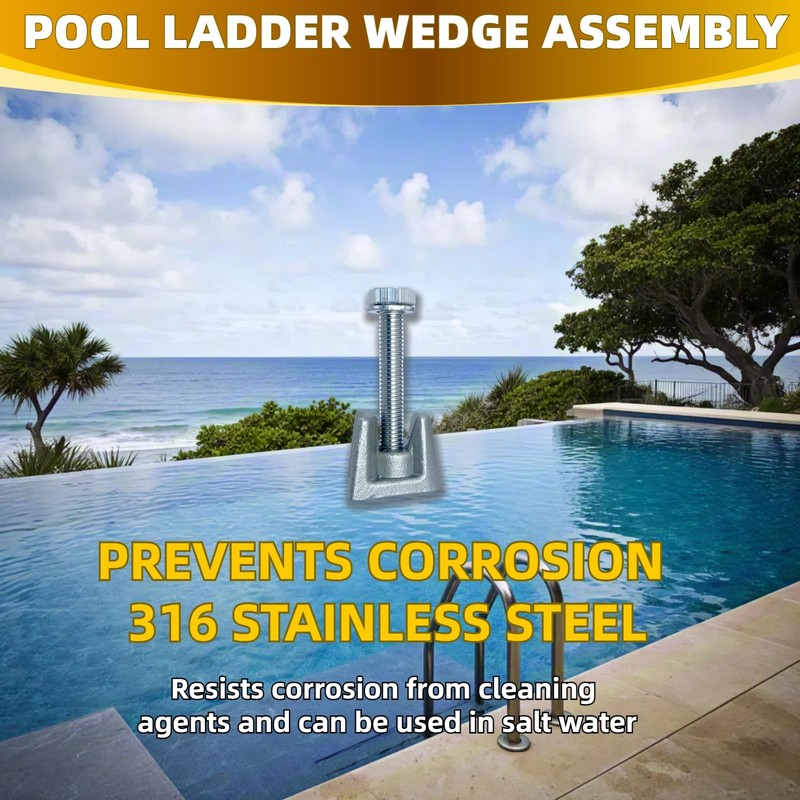 YUEERIO Pool Ladder Anchors Corrosion Resistant 316 Stainless Steel Inground