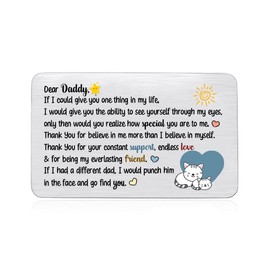 Dad Wallet Insert Card Daddy Birthday Greeting Cards Inspirational Graduation Christmas Gifts Papa Appreciate Pocket Love Note Cards Quotes Fathers Day Present from Son Daughter for My Daddy Keepsakes