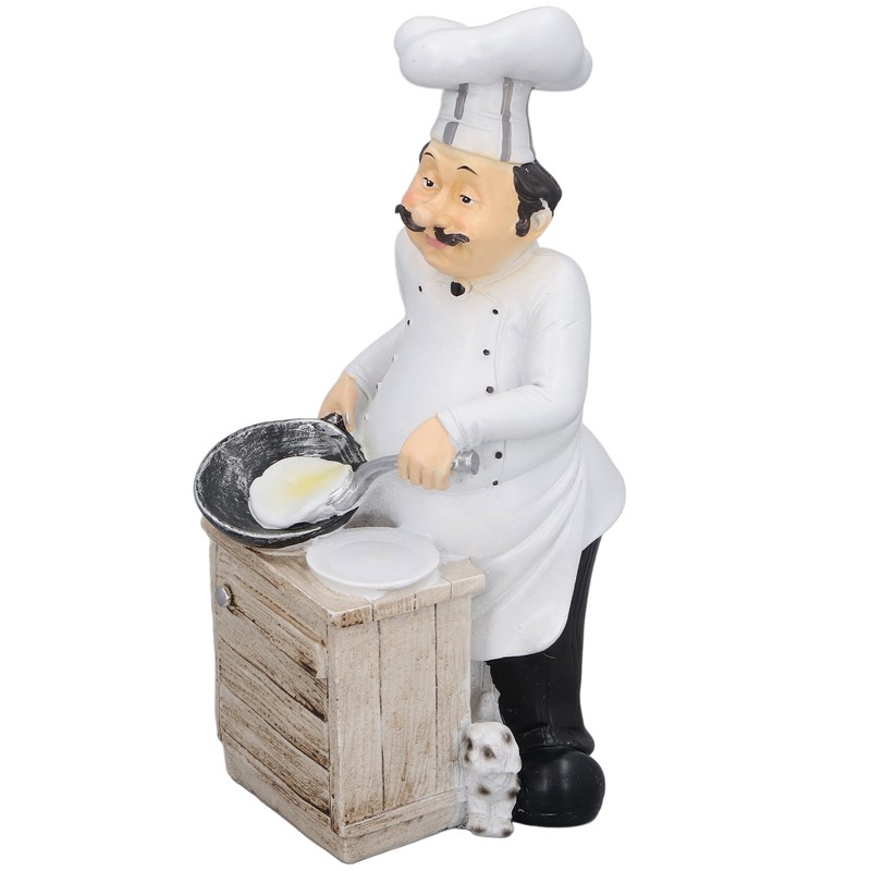 Chef Cooking Figurine Small Stereoscopic Art Ornament Resin Decoration Statue