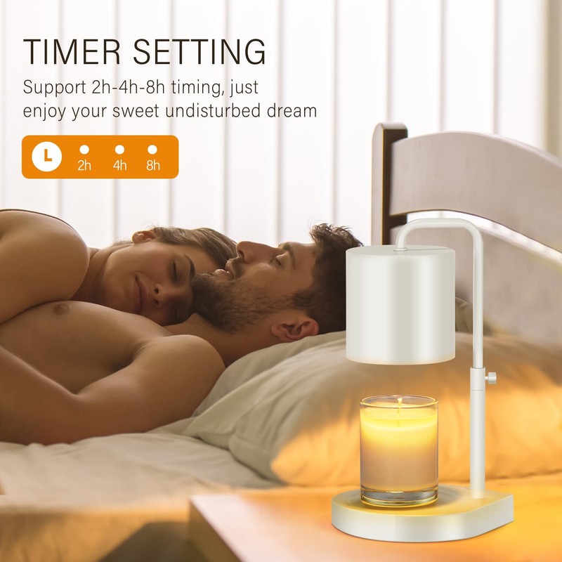 zukakii Candle Warmer Lamp 2 Pack Adjustable Height Dimmable Candle