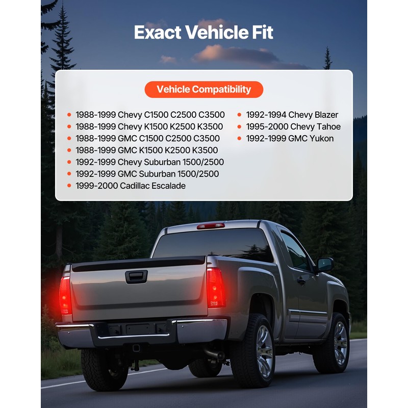VEVOR Tail Light Assembly Compatible with 1988-1999 Chevy/GMC C/K 1500