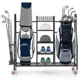 Costway Extra Large Golf Bag Storage Organizer Golf Clubs and Other Golfing Equipment