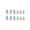 SINHOT Medium Almond Press on Nails French Tip Stiletto Fake