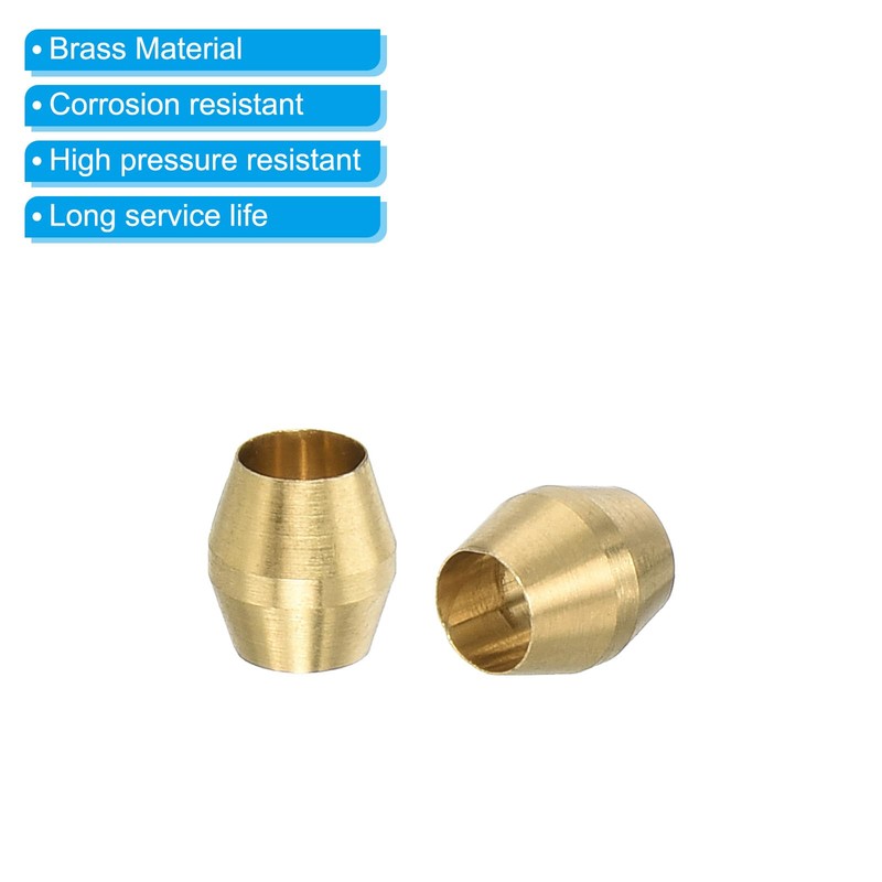 PATIKIL 1/8" ID Compression Sleeve Ferrules, 20 Pack Brass Sleeve