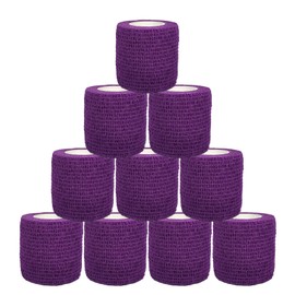 VIERSHU 10 Rollen Selbsthaftende Bandage Tape Sport Haftbandage Verband Pflasterverband Fixierbinde Elastische Selbstklebender F??r Finger Handgelenk und Sprunggelenk 5cm X 4.5m (Lila)