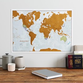 Maps International Scratch Off Map of the World Travel Poster - 17(h) x 22(w) inches