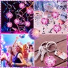 50Pcs Pink Disco Ball Keychain, Mini Small Pink Mirror Disco