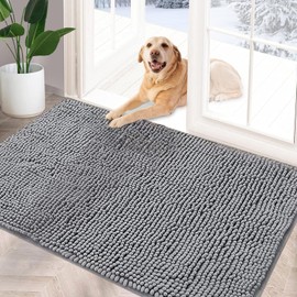 YOOTUKL Chenille Doormat Indoor 50X80CM Non Slip Dirt Trapper Quick Dry Soft Microfiber Durable Rubber Backing Outdoor Mats for Front Back Door, Entryway, Hallway, Kitchen,Bathroom