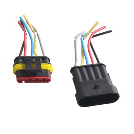 Mintice™ 5 X 5 Pin Way Car Auto Waterproof Electrical Connector Plug Socket Kit with Wire AWG Gauge Marine