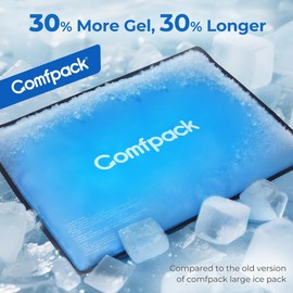 Comfpack XL Ice Pack for Injuries Reusable, Flexible Hot Cold Pack 21.7 x 13 with 3 Straps for Full Back, Shoulder, Knee, Cold Pack Pain Relief for Swelling, Bruises, Muscle Pain, Inflammation
