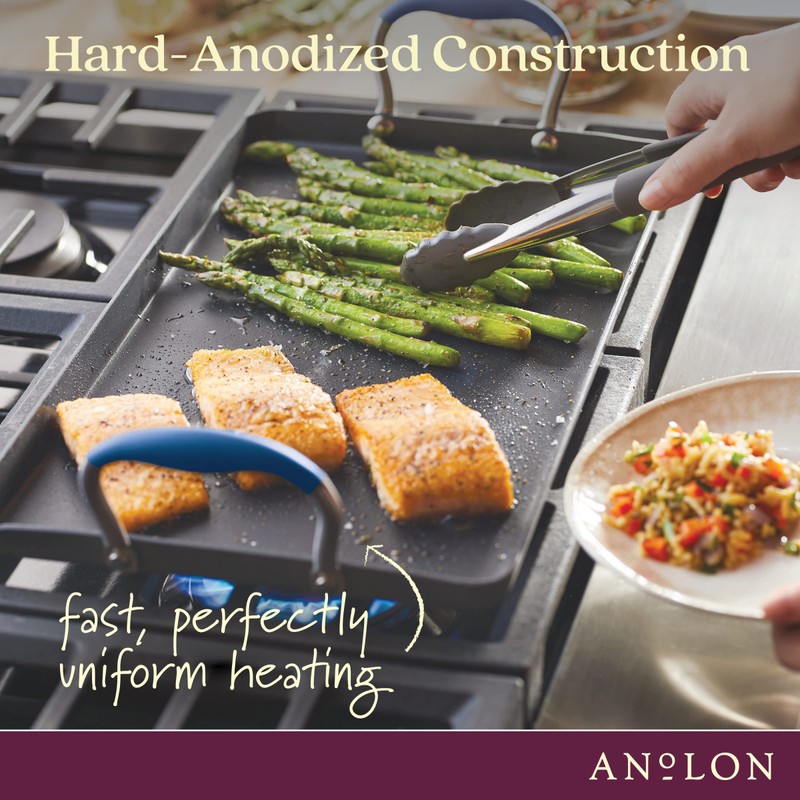 Anolon Advanced Hard Anodized Nonstick Double Burner Griddle with Multi-Purpose