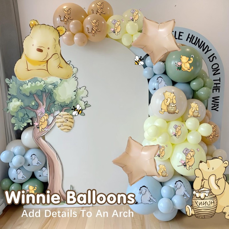 33Pcs Neutral Classic Winnie Baby Shower Birthday Balloons Large 12Inches