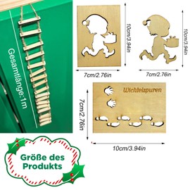 Gnome Stencil Footprints, Gnome Ladder, Pack of 4 Gnome Accessories Christmas, Rope Ladder for Secret Santa Prank, Gnome Stencil Window, Christmas Decoration for Glass Doors and Floors