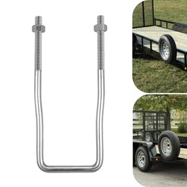 VIAGL U-Bolt Trailer Spare Tire Bracket, Spare Tire Carrier Galvanized Threaded Spare Tire Mount Bracket Side Mount 4 or 5 Lugs fit for Fishing Boat, Ski Boat or Sailboat Trailer