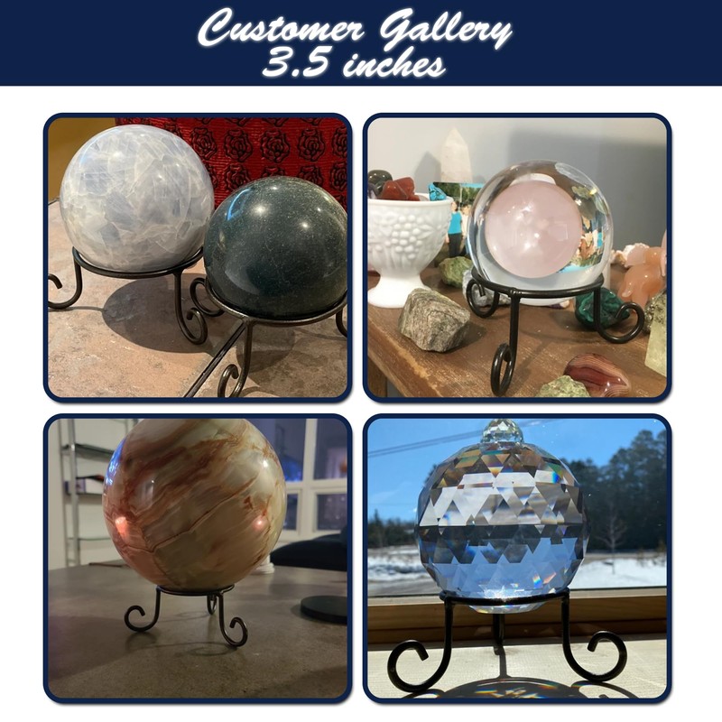Black Iron Ball Stand - Gazing Globe Stand for Balls,