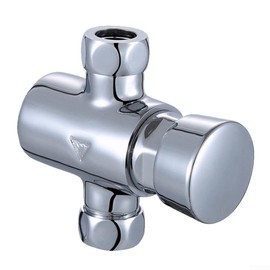 Self Closing Valve with Knob, Heavy Duty Shut Off Valve, Polished Chrome, Non Concussive Exposed Shower Valve