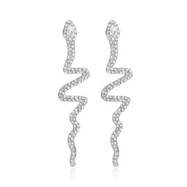 Snake Earrings for Women Rhinestone Snake Dangle Earrings Goth Earrings Vintage Punk Snake Jewelry Gifts (Silver)…