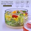 Matifaner 16 oz Glass Container with Lid,Glass Food Storage Container-Clear,Meal
