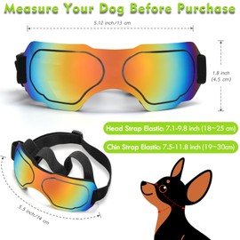 Small Dog Goggles, UV Protection Sunglasses for Small to Medium Breed Dog, Snow-Proof Windproof Goggles with Flexible Straps for Puppy Dogs (Red)
