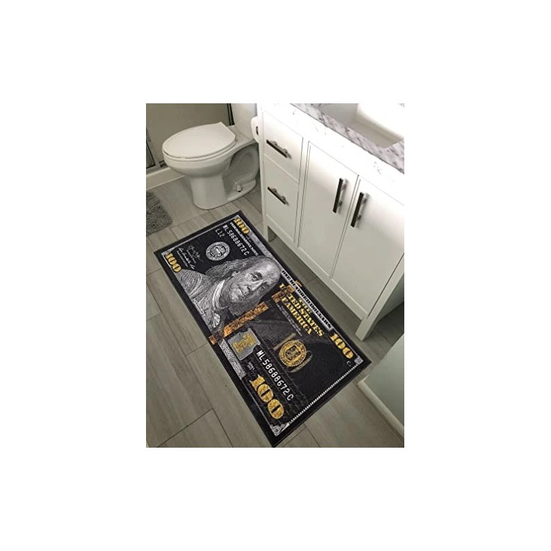 Huahoo Black Money Rugs 100 Dollar Bill Area Rug Door