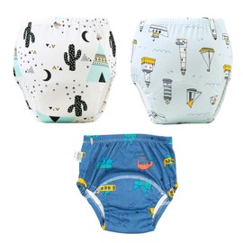 DHKFXKT Baby Potty Training Pants, Potty Training Pants for Boys Girls, Reusable (3 Pack) Multicolor