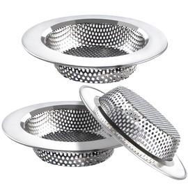 3Pcs Kitchen Sink Drain Strainer,4.4 Inch Diameter Pore Shape Strainer,Stainless Steel Draining Basket for Sink,Suitable for Sink Strainers for Kitchen Sink Food Catcher(Silvery
