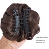 Rose bud Messy Bun Hair Pieces for Women Medium Brown