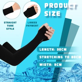 SAIIURV 4 Pairs Arm Sleeves, UV Protection Cooling Arm Sleeves Compression Arm Sleeve, for Volleyball, Cycling, Basketball, Running, Outdoor Work, Gaming (4 Pairs)