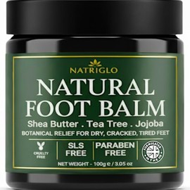 Organic Tea Tree Foot Cream for Dry Cracked Feet, Heels, Toes & Calluses - Athlete’s Foot, Odor, Itchy & Rough Skin- Heel Balm & Moisturizer for Soft, Smooth Feet & Lasting Comfort (100g)