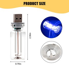 Sandfren USB LED Car Atmosphere Light, Mini Vehicle Ambient Interface Charging Lighting Bottle, Portable Automotive Night Lamp Decoration Accessories, Universal for SUV, Sedan, Truck (Blue)