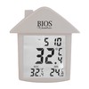 BIOS Weather Indoor/Outdoor Digital Suction Cup Thermometer White 4.25-Inch x