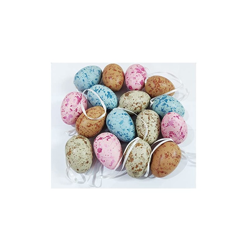 A1 Craft 16 PCS Easter Hanging Eggs Tree Ornaments Pastel