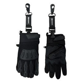 GatorBite Glove Clip - High-Tension Alligator Clamp for Gloves - Durable, Hands-Free Attachment to Belts, Bags, Loops, Harnesses - Works with Any Size Gloves - Stainless Steel, Leather, Nylon, Black