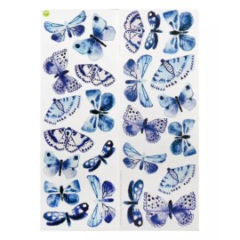 Main Street Blue Butterflies Wall Art Decal Stickers Peel & Stick Girls Room