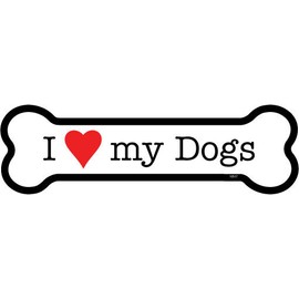 I (Heart) Love My Dogs -Dog Bone shaped Car Fridge Magnet  2"x7" USA Waterproof