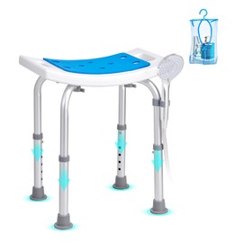 VEVOR Shower Chair, Adjustable Height Shower Stool, Shower Seat for Inside Shower or Tub, Non-Slip Bench Bathtub Stool Seat for Elderly Disabled Handicap, 350 LBS Capacity
