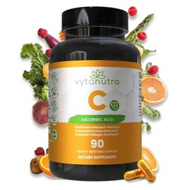 Vytanutra Immune Support Vitamin C – with Iron, Non-GMO, Vegan, Gluten-Free, Slow Release Beadlet Capsules, 90 Count
