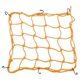 Cargo Net for Motorcycles, Cord and Hook Included, Cargo Net, Cord, Cargo Fastener, Freely Stretchable, Car Bicycle/Bike Net, Touring Net for Cars, Prevents Loads from Collapsing (Yellow, 15.7 x 15.7