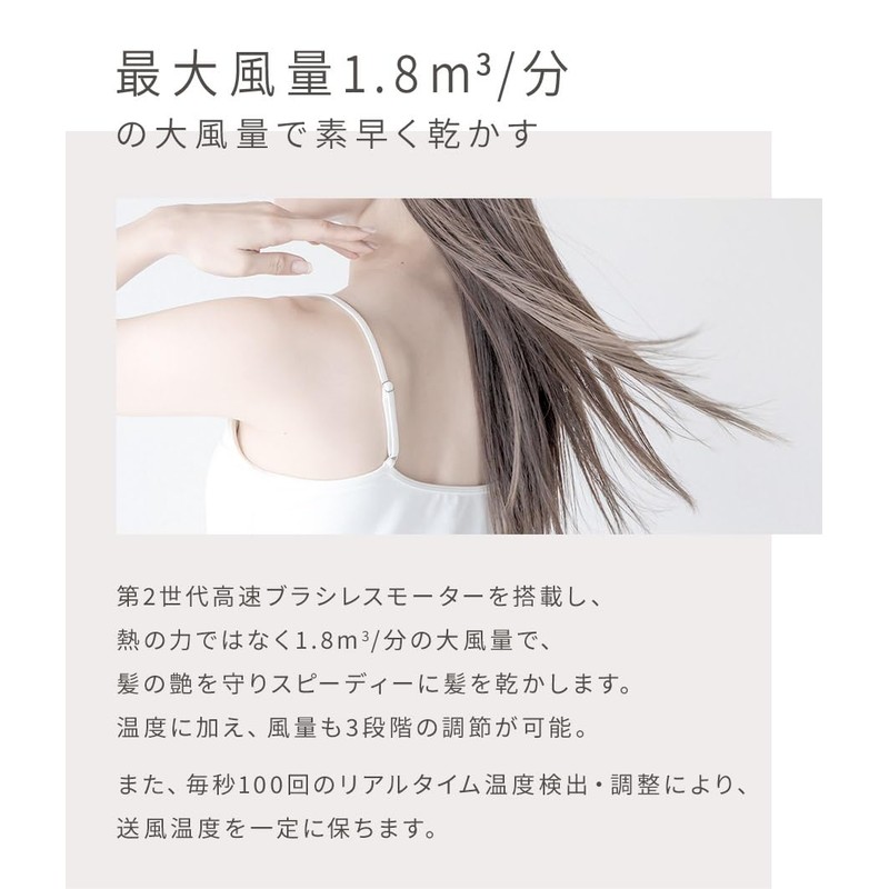 ANLIETTE AN-004 Latte Esthetic Ion Dryer, Quick Drying, Large Airflow,