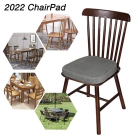 ZYHOONE Chair Pads for Dining Room Chair - Non Slip Seat Cushions with Machine Washable Cover and Ties fit Metal Wooden Kitchen Chairs [14.5 X 15.5 X 2 Inches] - Gray